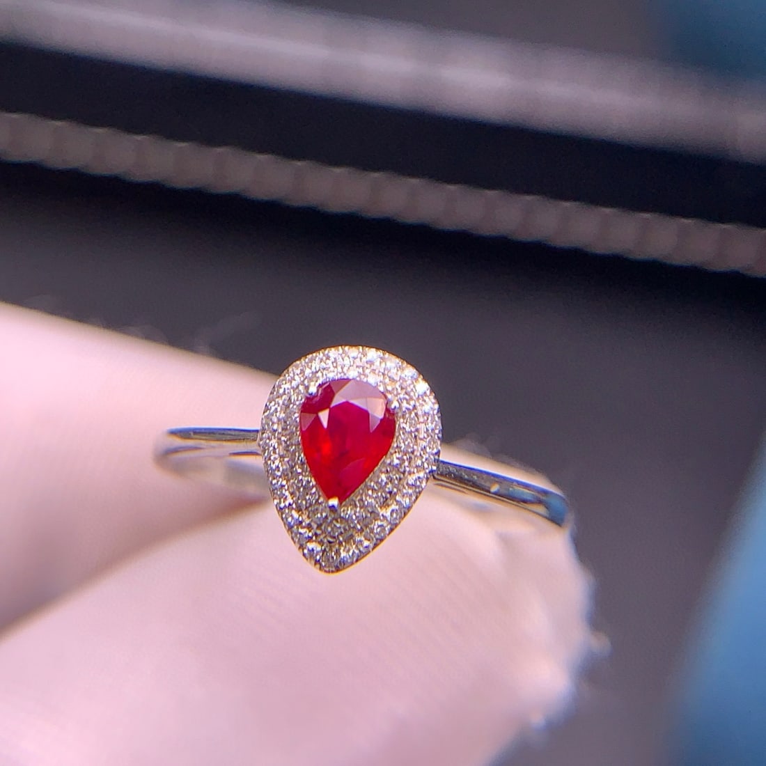 14k Gold 0.45 Ct Natural Ruby & Diamond Ring - 4