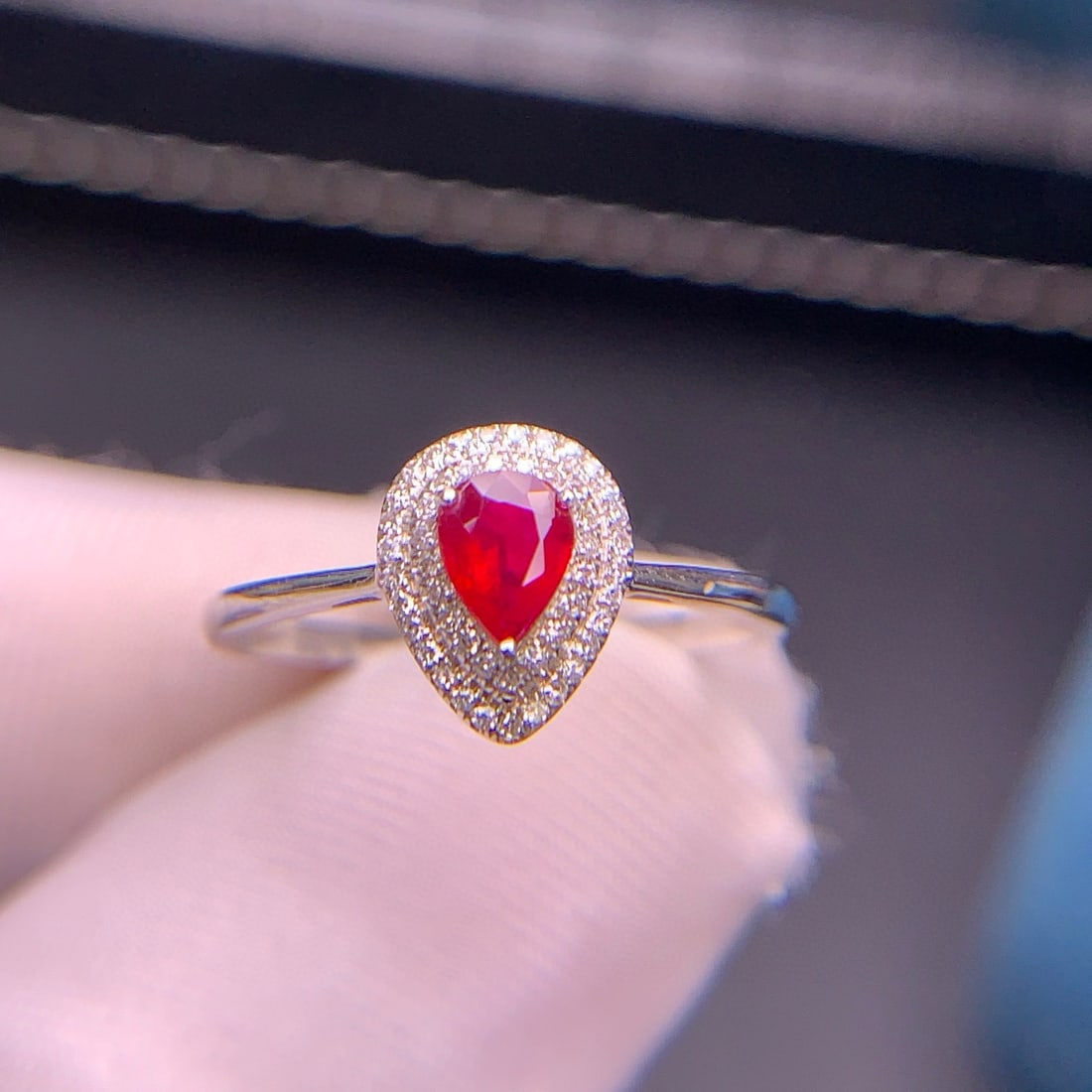 14k Gold 0.45 Ct Natural Ruby & Diamond Ring - 5