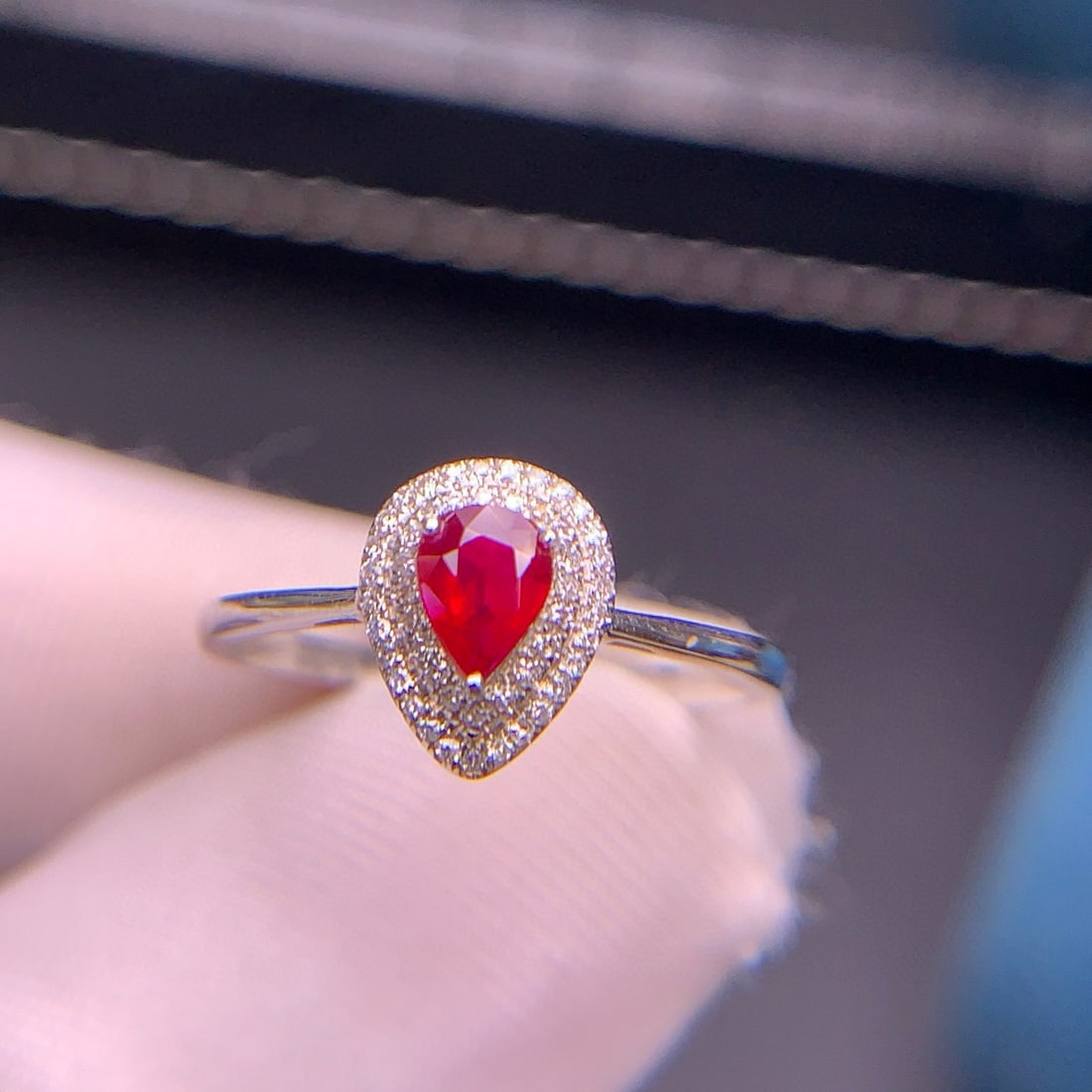 14k Gold 0.45 Ct Natural Ruby & Diamond Ring - 6