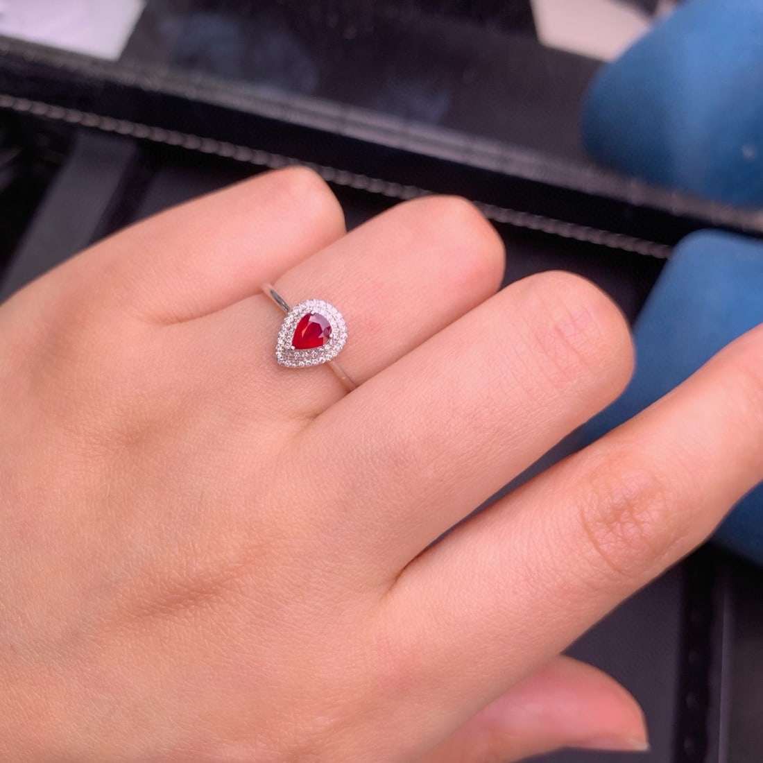 14k Gold 0.45 Ct Natural Ruby & Diamond Ring - 7