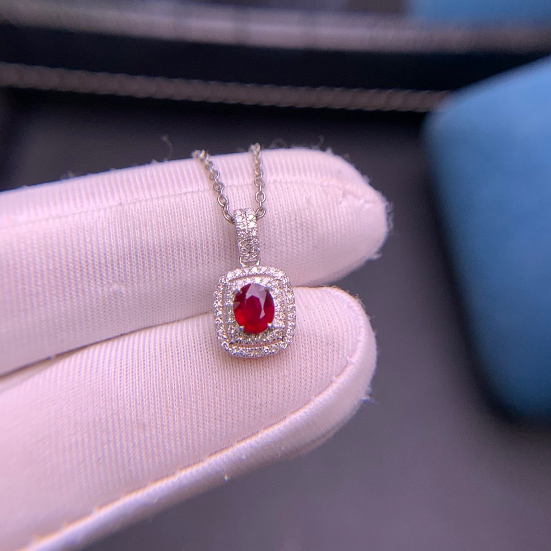 14k Gold 0.48 Ct Natural Ruby & Diamond Pendant( Without Chain ) - 5