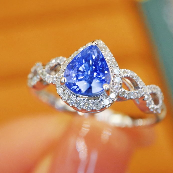 14k Gold 1.26 Ctw Natural Sapphire & Diamond Ring - 3