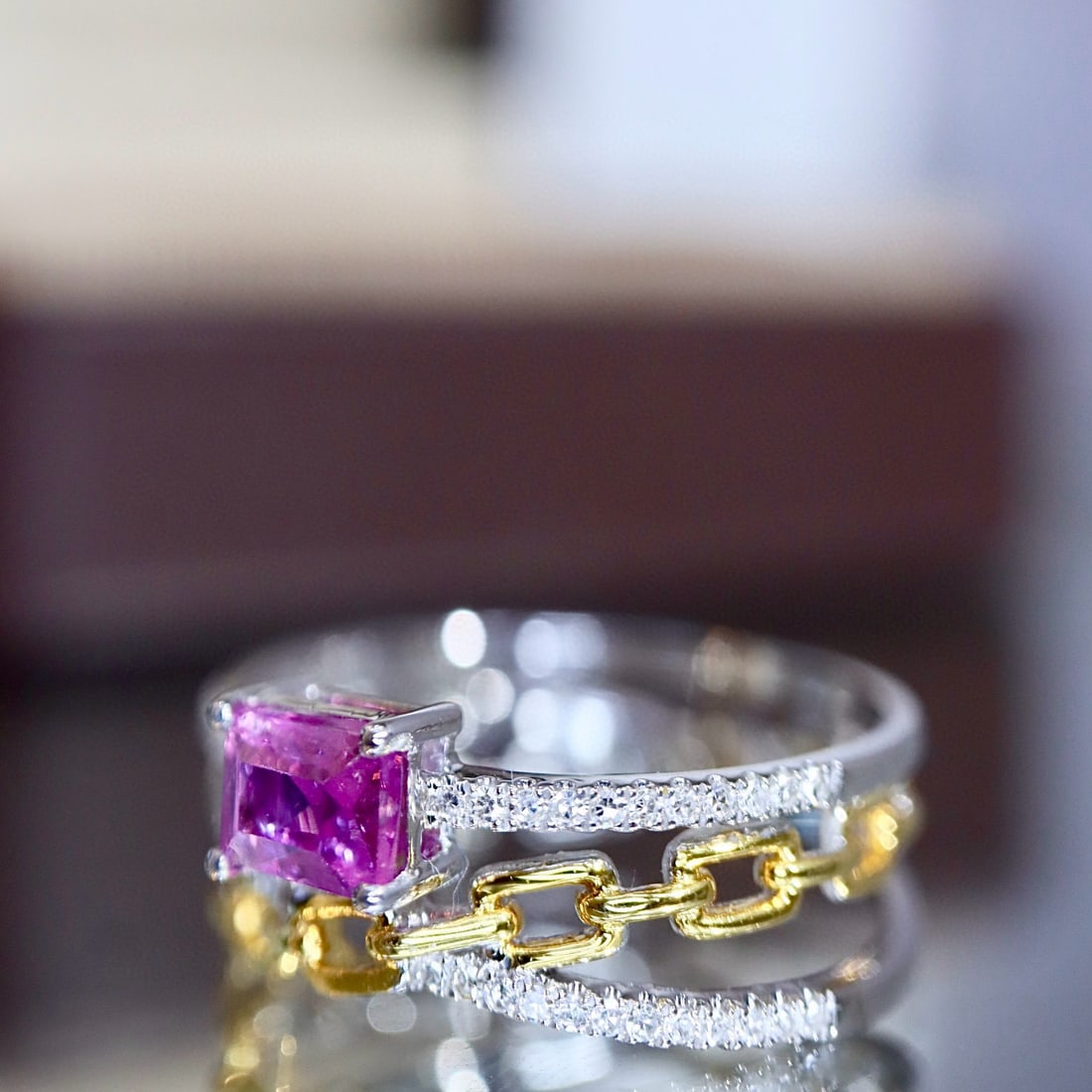 14k Gold 0.68 Ctw Natural Sapphire & Diamond Ring - 7