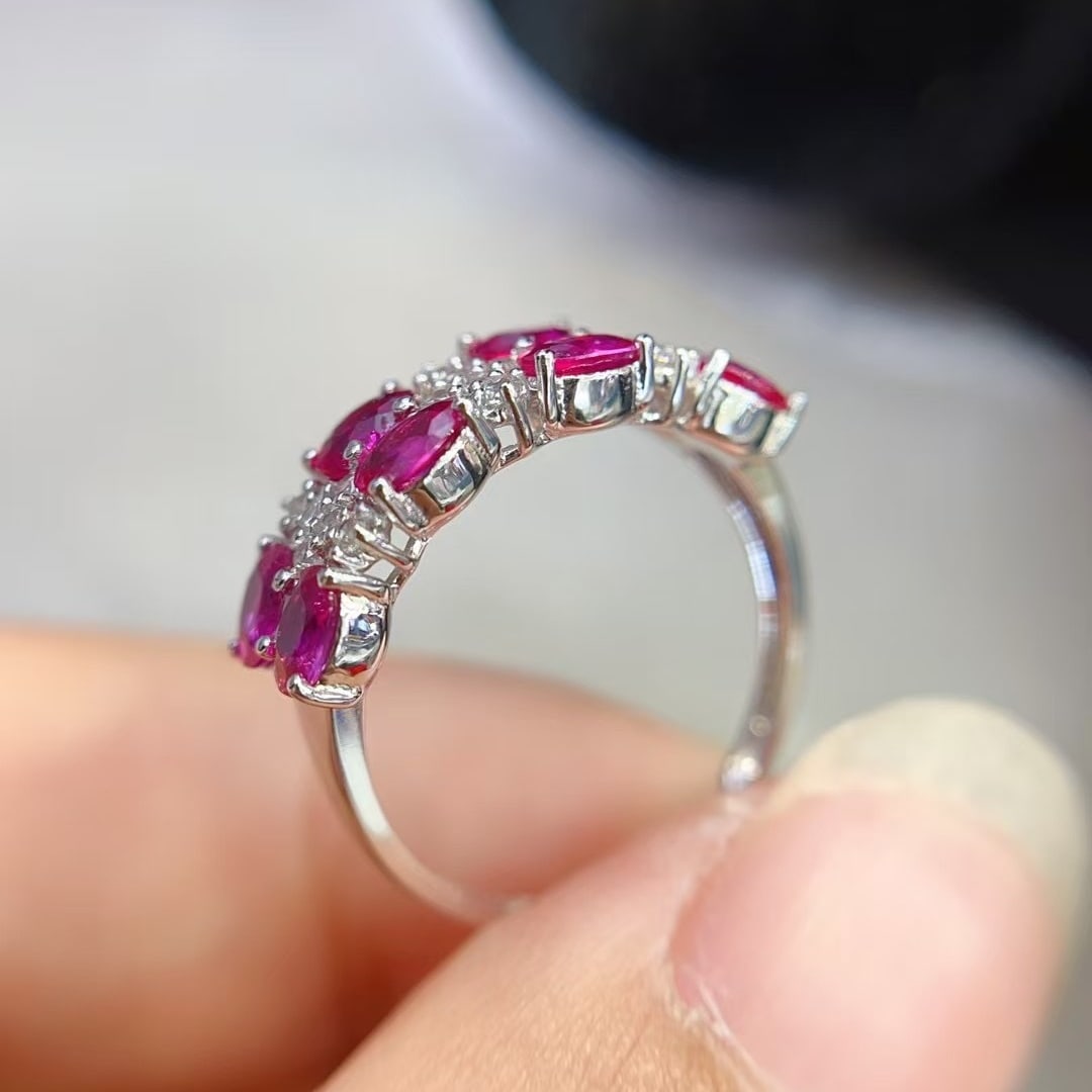 14k Gold 2.50 Ct Natural Ruby & Sapphire Ring - 3