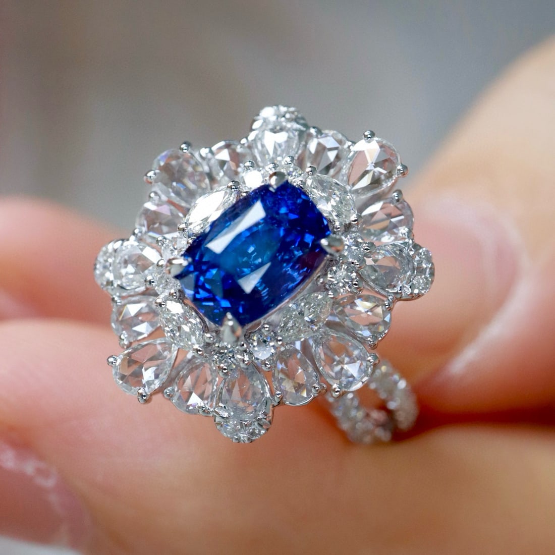 14k Gold 2.64 Ctw Natural Sapphire & Diamond Ring - 3