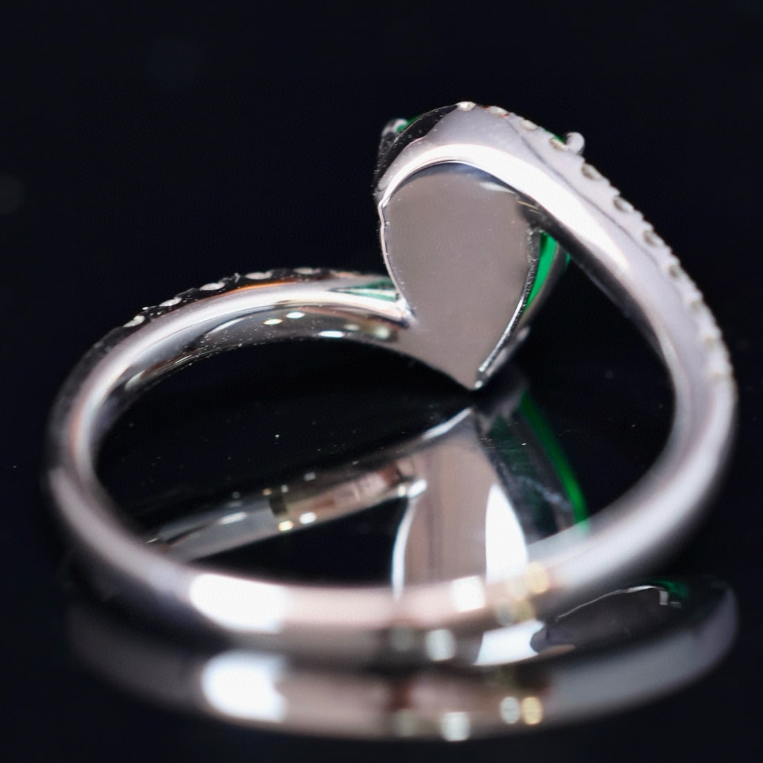 14k Gold 1.10 Ctw Vivid Green Natural Emerald & Diamond Ring - 5