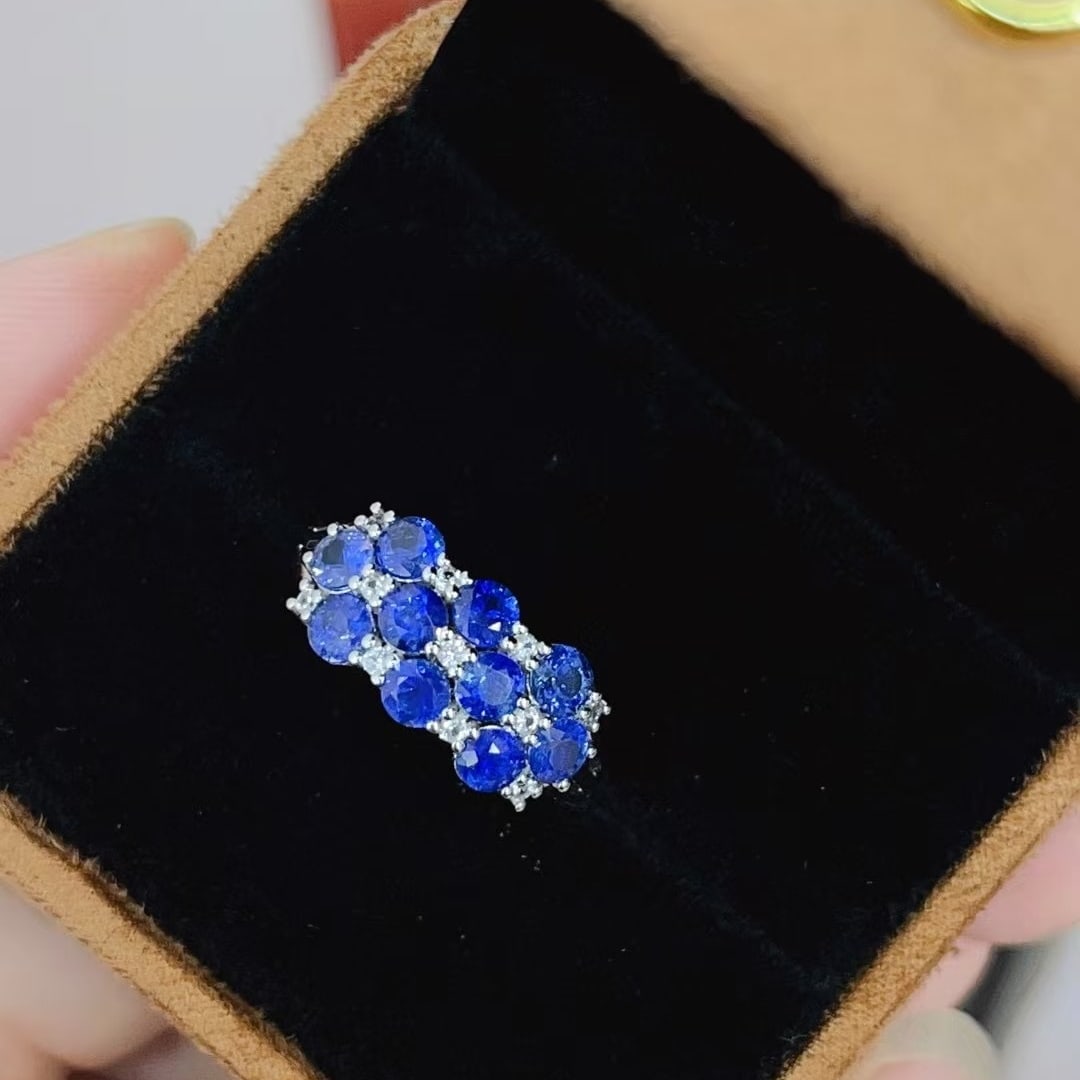 14k Gold 2.30 Ct Natural Sapphire & Sapphire Ring - 2