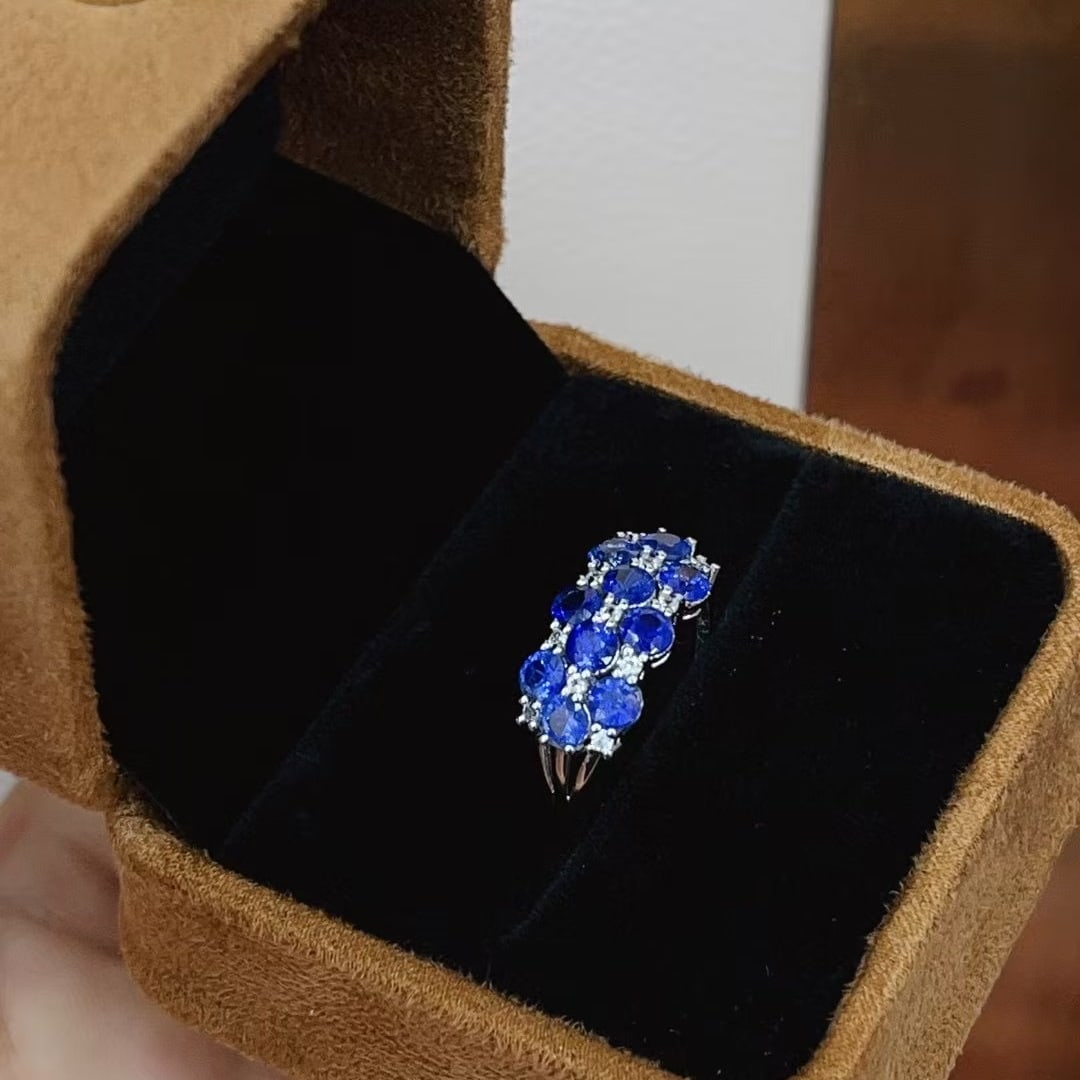 14k Gold 2.30 Ct Natural Sapphire & Sapphire Ring - 3
