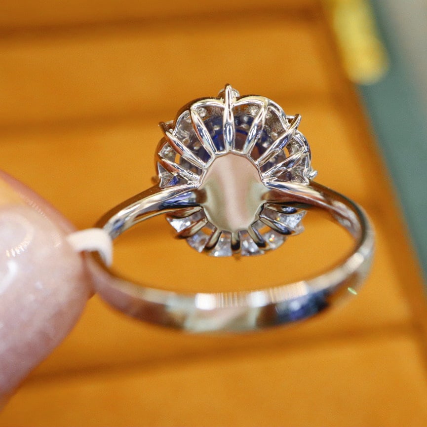 14k Gold 2.97 Ctw Natural Sapphire & Diamond Ring - 3