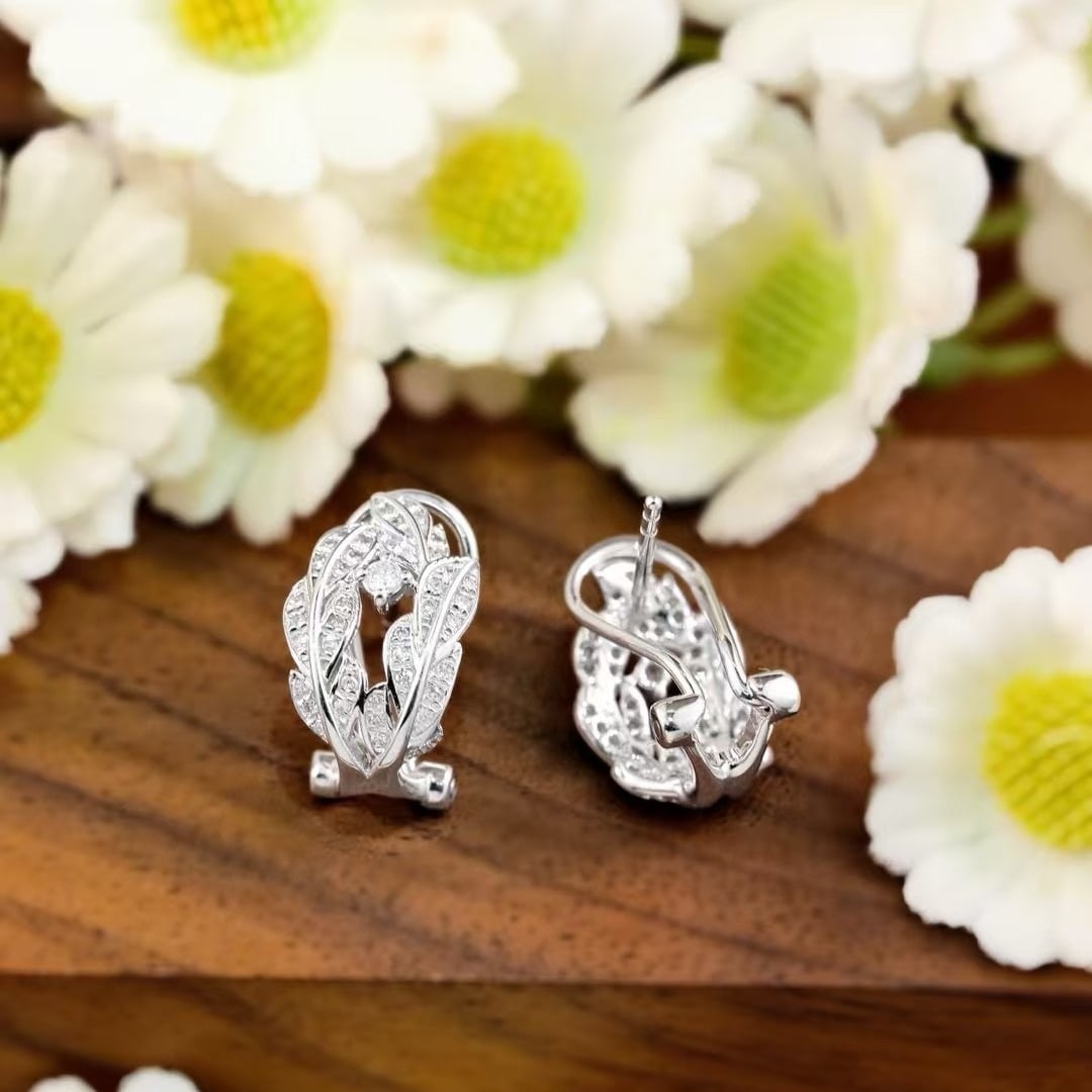 14k Gold 0.83 Ctw Natural H Diamond Jewelry Set - 3