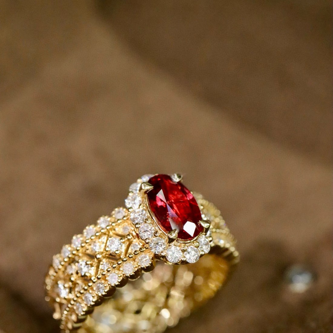 14k Gold 1.51 Ctw Vivid Red Natural Ruby & Diamond Ring - 5