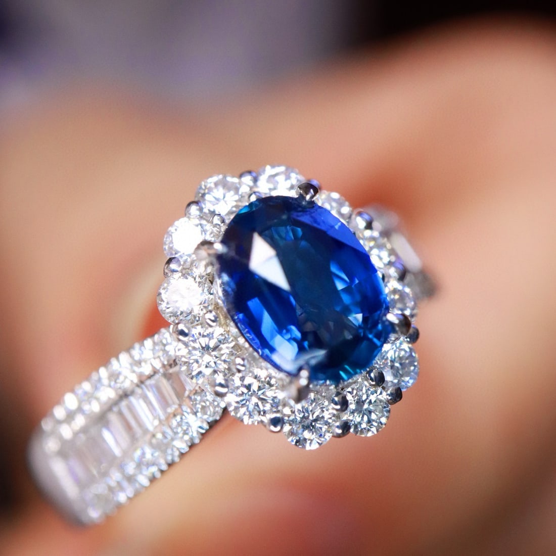 14k Gold 1.73 Ctw Natural Sapphire & Diamond Ring - 5
