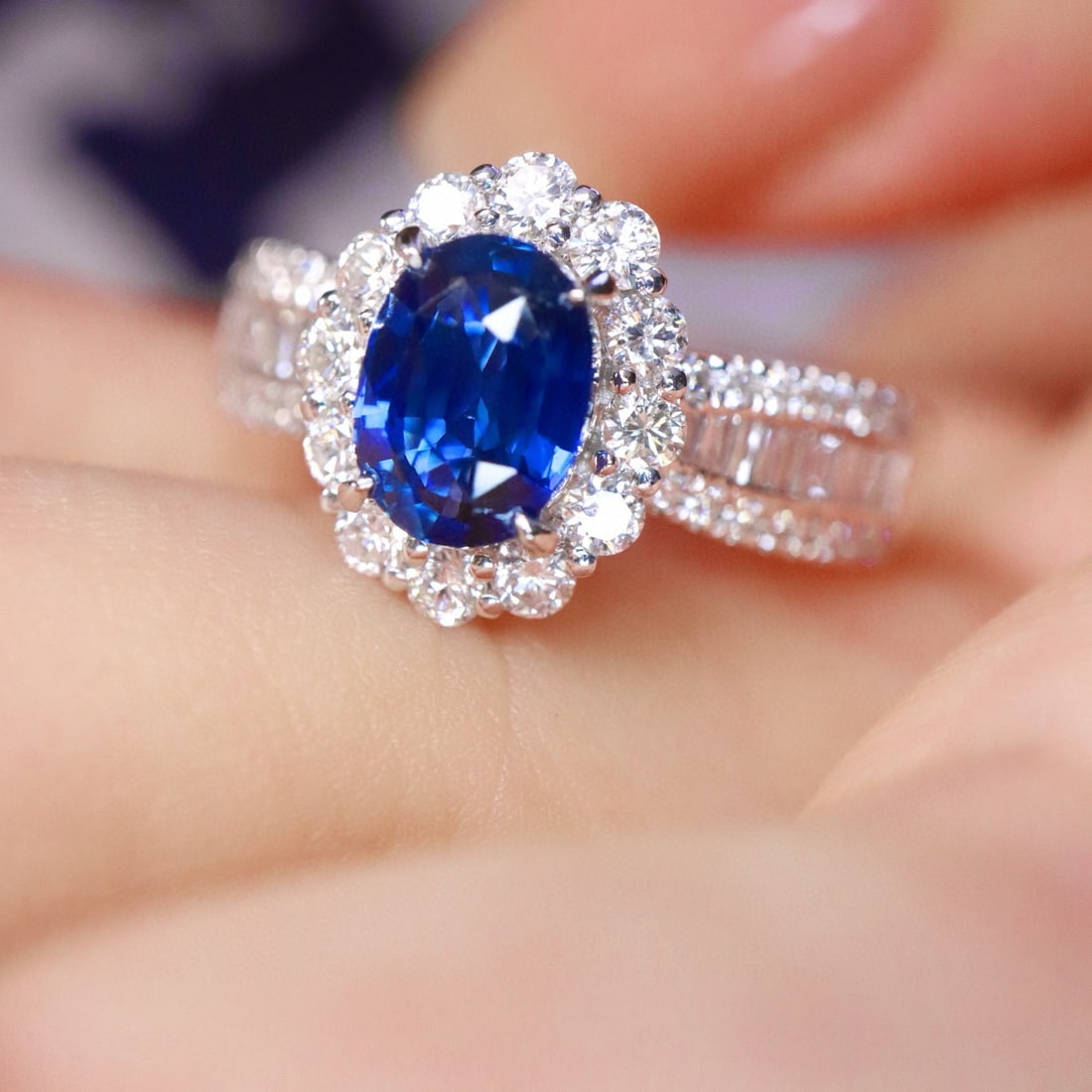 14k Gold 1.73 Ctw Natural Sapphire & Diamond Ring - 6