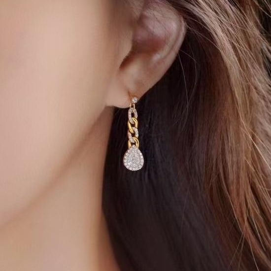 14k Gold 0.76 Ct Natural H Diamond Earrings - 5