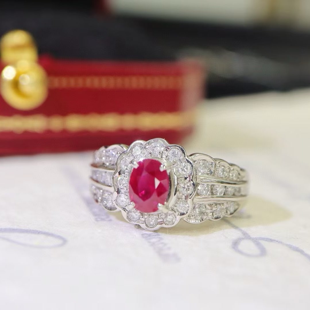 14k Gold 1.36 Ctw Natural Ruby & Diamond Ring - 3