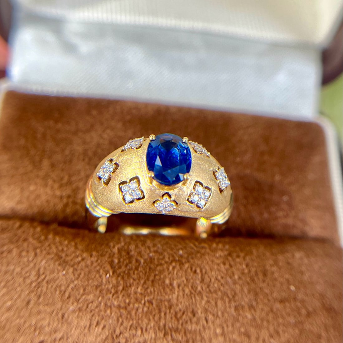 14k Gold 1.42 Ctw Natural Sapphire & Diamond Ring - 2