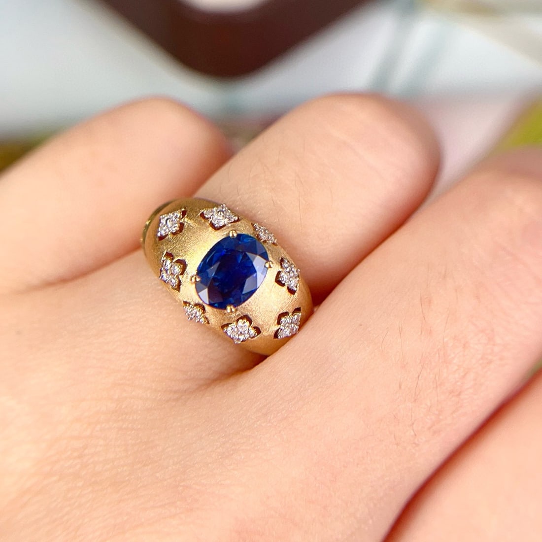 14k Gold 1.42 Ctw Natural Sapphire & Diamond Ring - 3