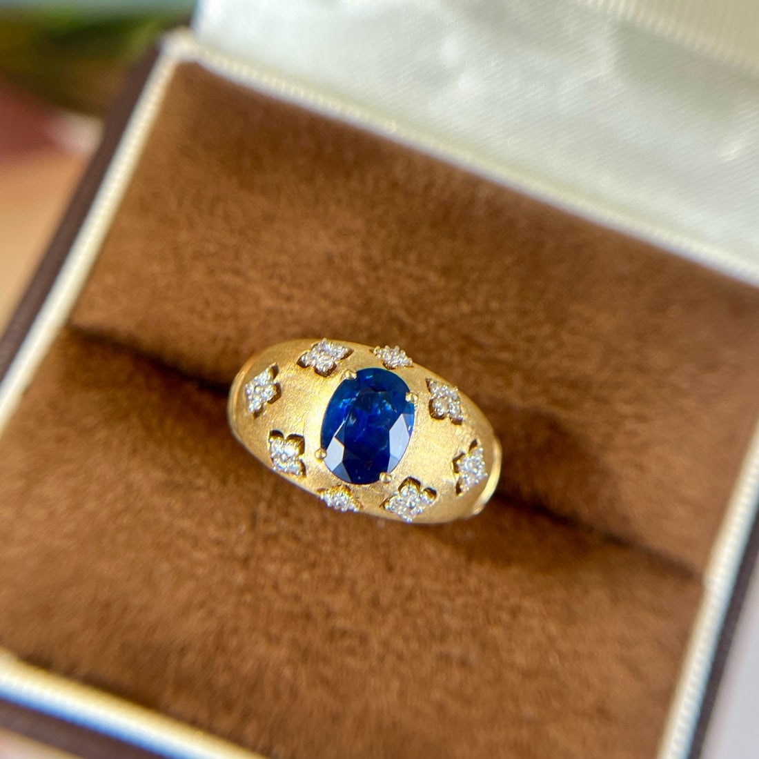 14k Gold 1.42 Ctw Natural Sapphire & Diamond Ring - 4