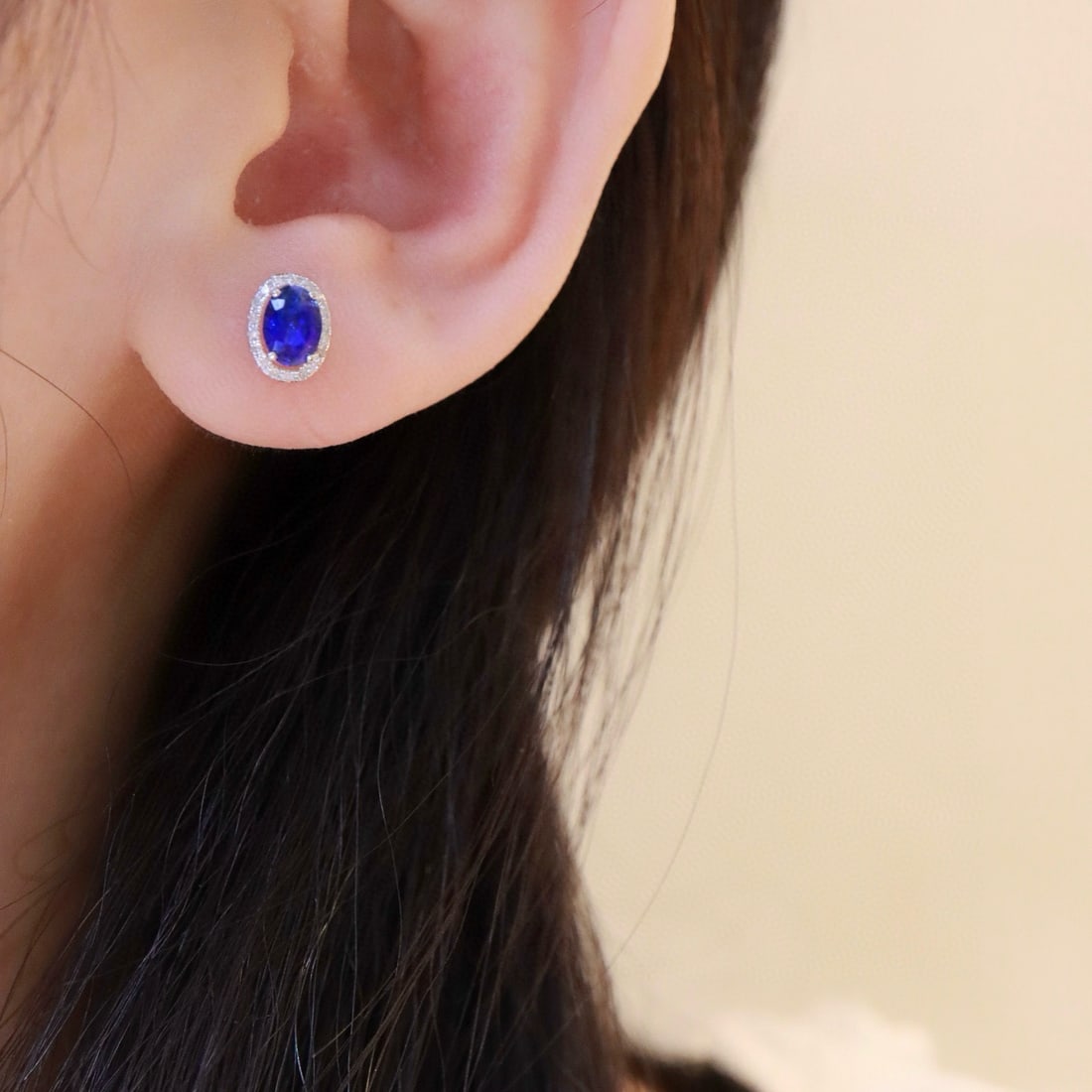 14k Gold 1.38 Ctw Natural Sapphire & Diamond Earrings - 5