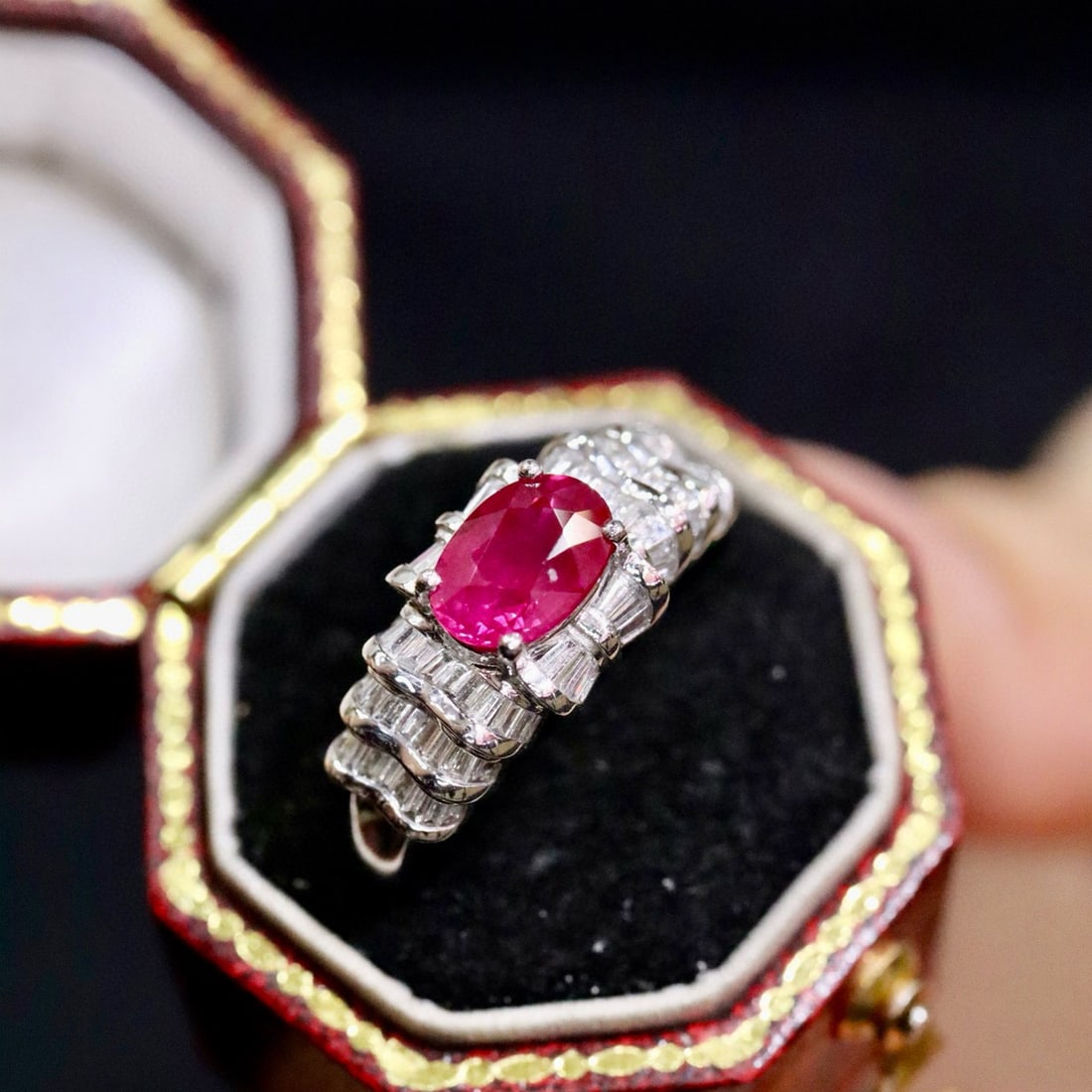 14k Gold 1.54 Ctw Natural Ruby & Diamond Ring - 2