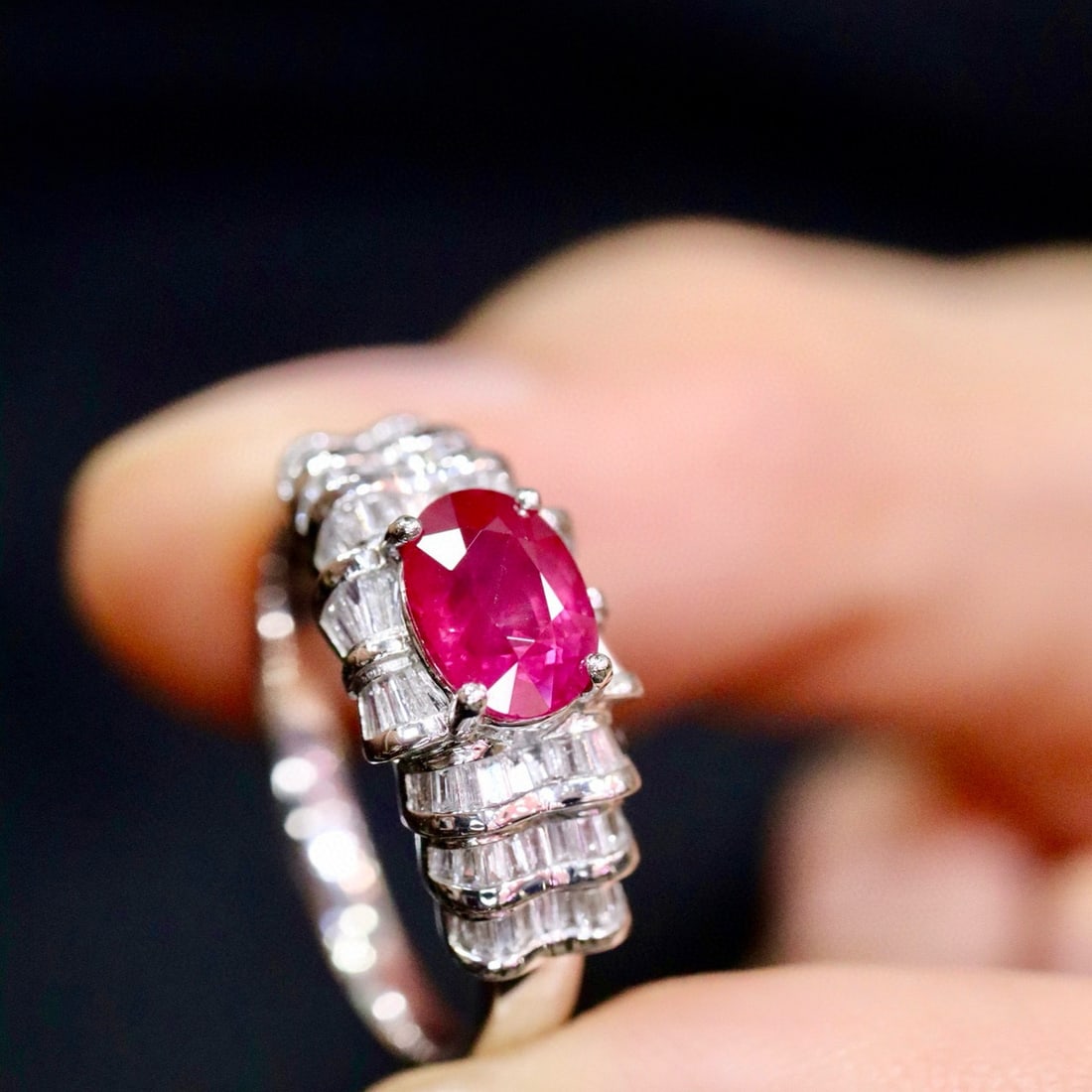 14k Gold 1.54 Ctw Natural Ruby & Diamond Ring - 3