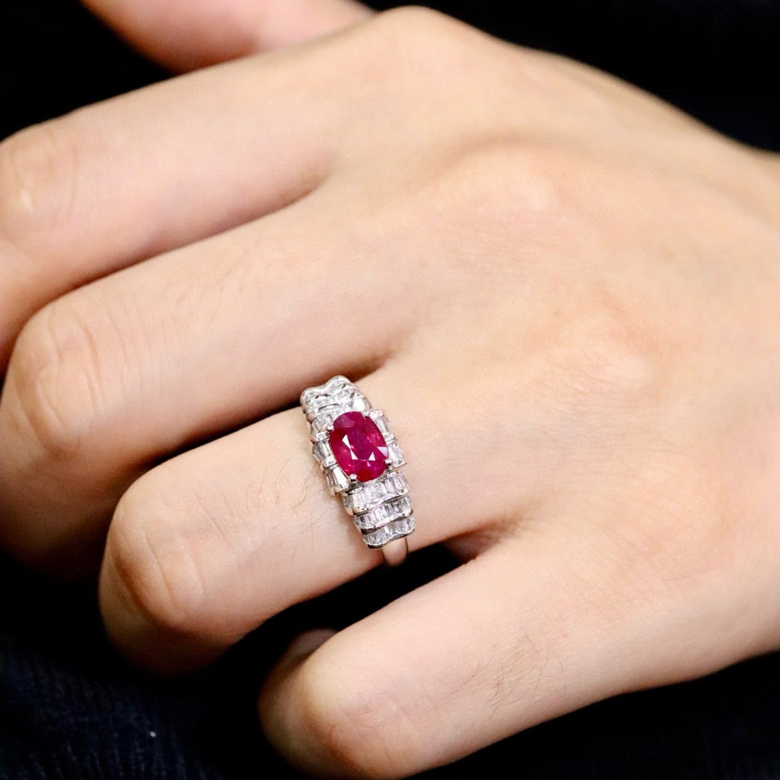 14k Gold 1.54 Ctw Natural Ruby & Diamond Ring - 5