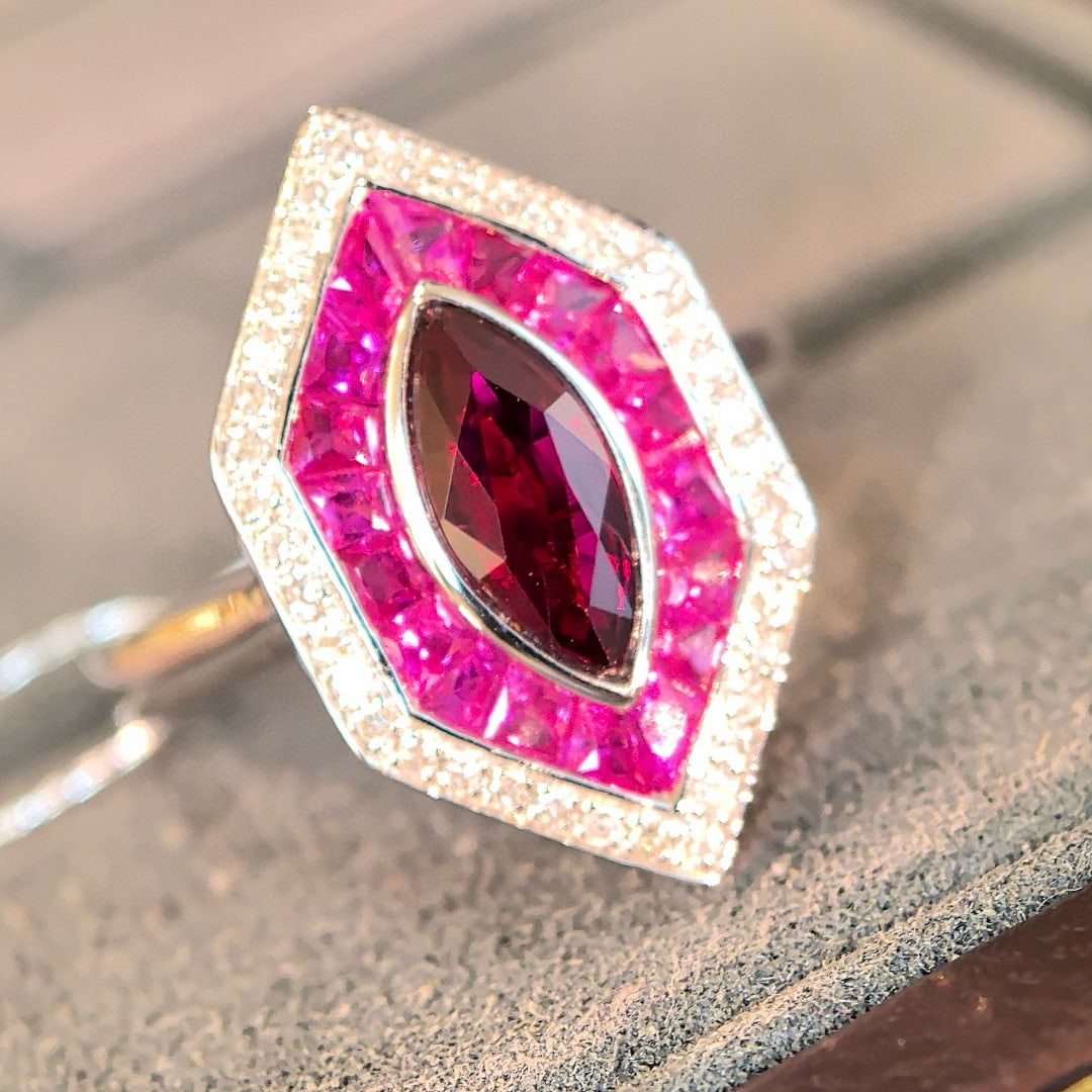 14k Gold 1.20 Ctw Natural Ruby & Diamond Ring - 2