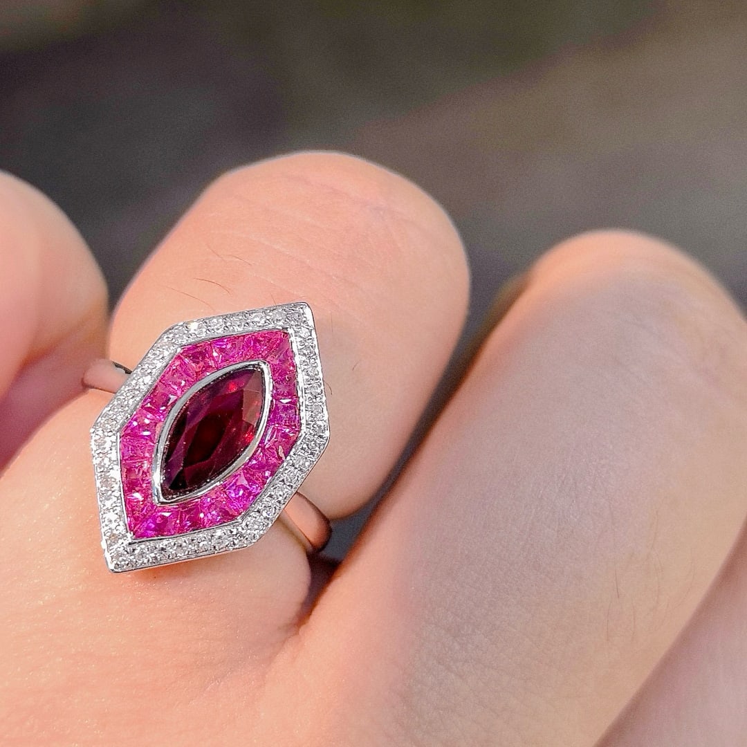 14k Gold 1.20 Ctw Natural Ruby & Diamond Ring - 3