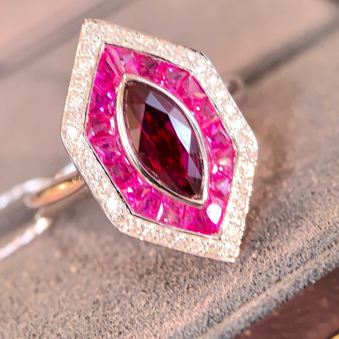 14k Gold 1.20 Ctw Natural Ruby & Diamond Ring - 4