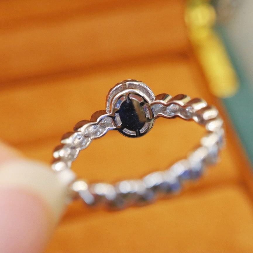 14k Gold 0.90 Ctw Natural Sapphire & Diamond Ring - 5