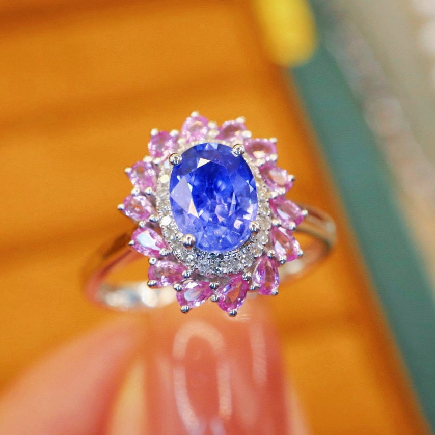 14k Gold 1.92 Ctw Natural Sapphire & Sapphire Ring - 3