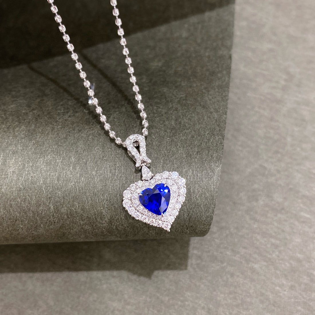 14k Gold 2.17 Ctw Natural Sapphire & Diamond Pendant( Without Chain ) (1 of 6)