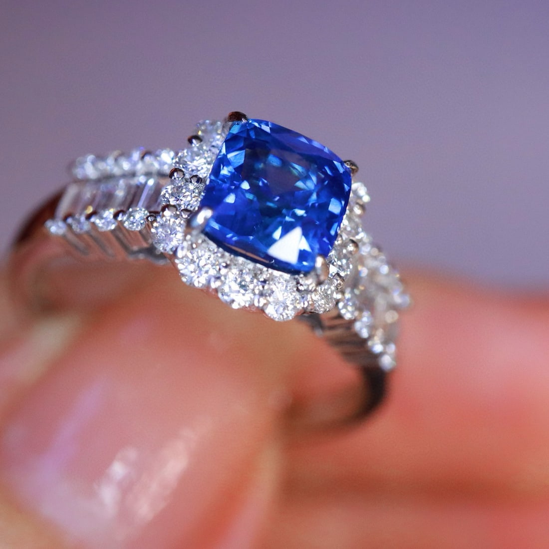 14k Gold 1.72 Ctw Natural Sapphire & Diamond Ring - 5