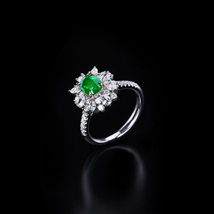 14k Gold 1.81 Ctw Vivid Green Natural Emerald & Diamond Ring/pendant( Without Chain ) - 6