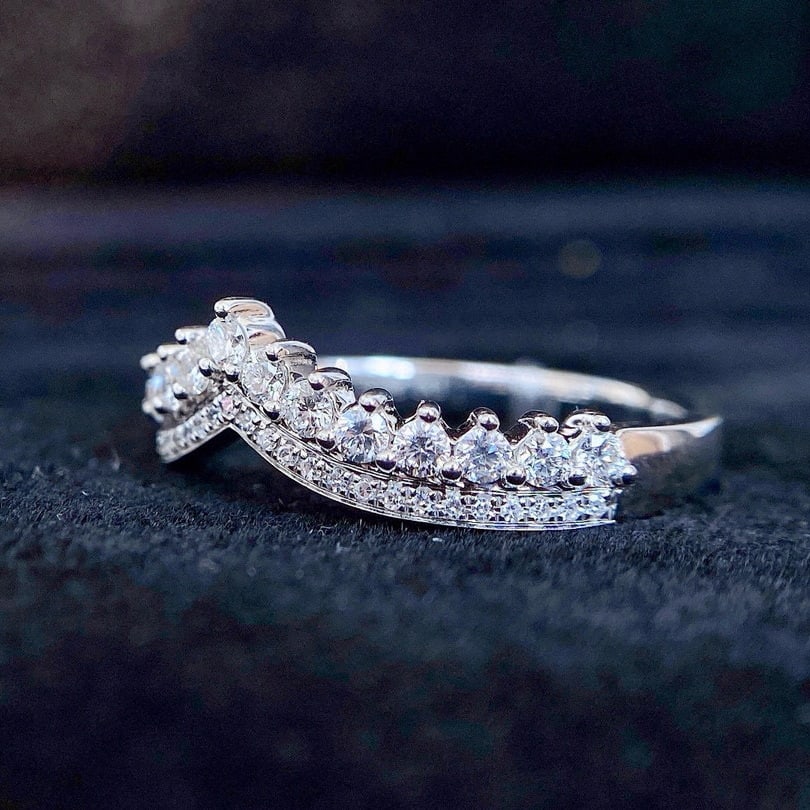 14k Gold 0.39 Ct Natural H Diamond Ring - 2