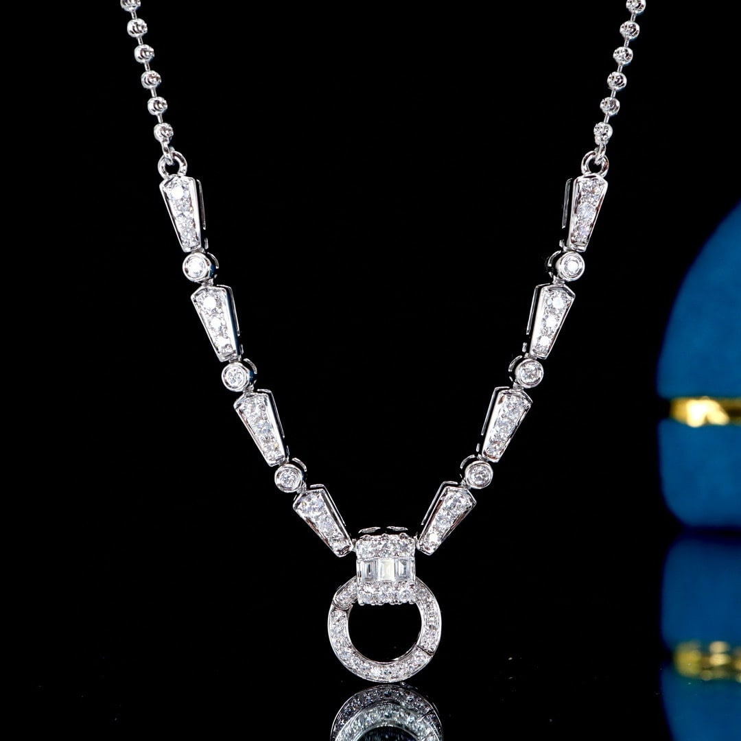 14k Gold 0.49 Ct Natural H Diamond Necklace: Ref:231001006 // gold content:14k gold // main gemstone:diamond // shape:multiply // carat weight:0. 49ct // clarity grade:vs-si // color:h // treatment:natural // Condition: New Low Estimate: 4600.00