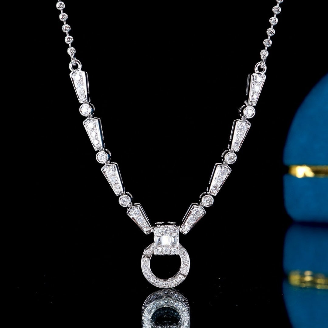 14k Gold 0.49 Ct Natural H Diamond Necklace - 2
