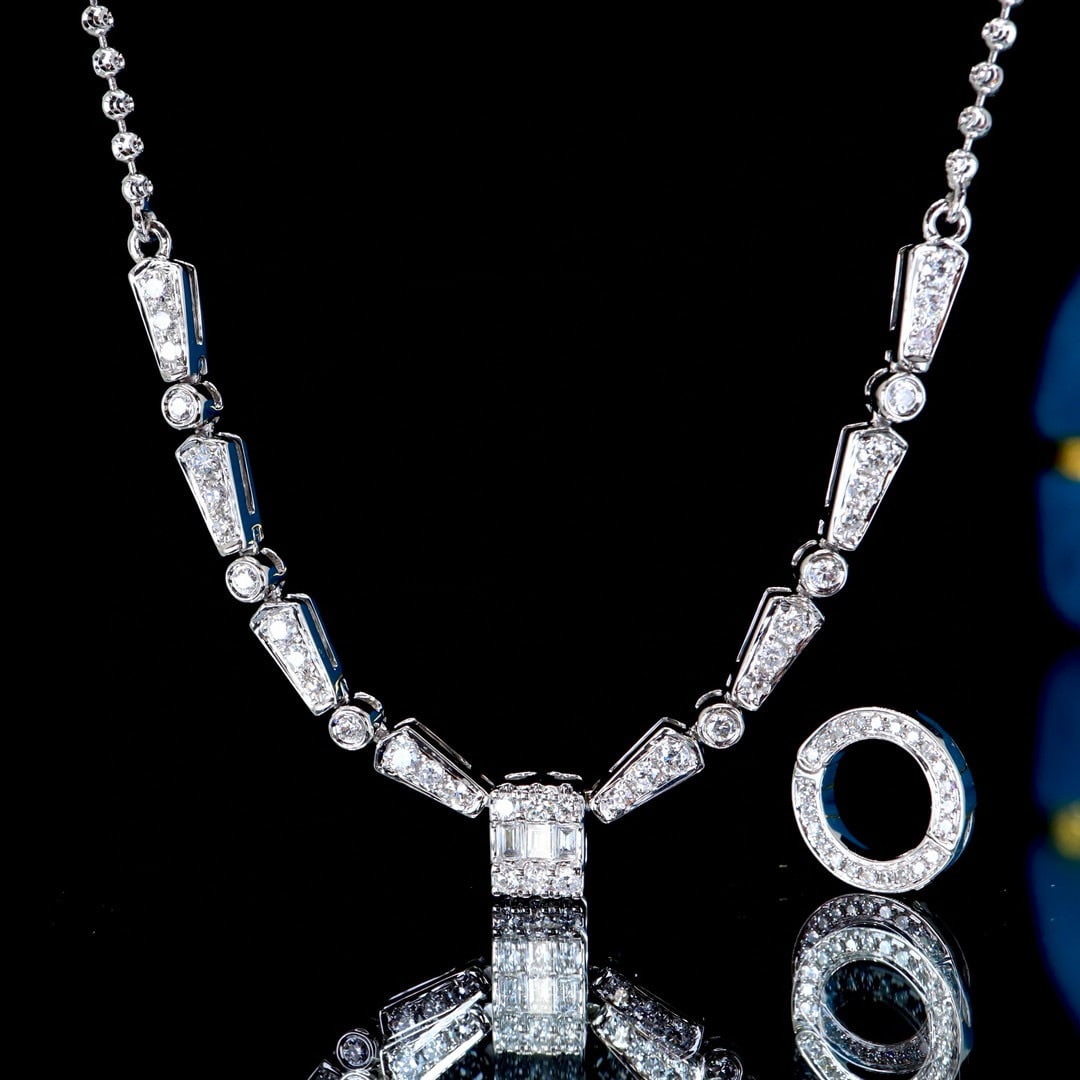 14k Gold 0.49 Ct Natural H Diamond Necklace - 5