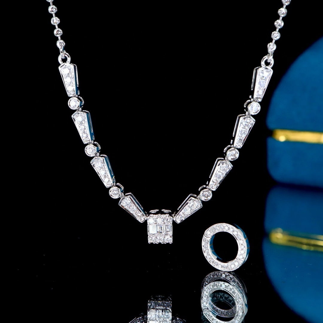 14k Gold 0.49 Ct Natural H Diamond Necklace - 6