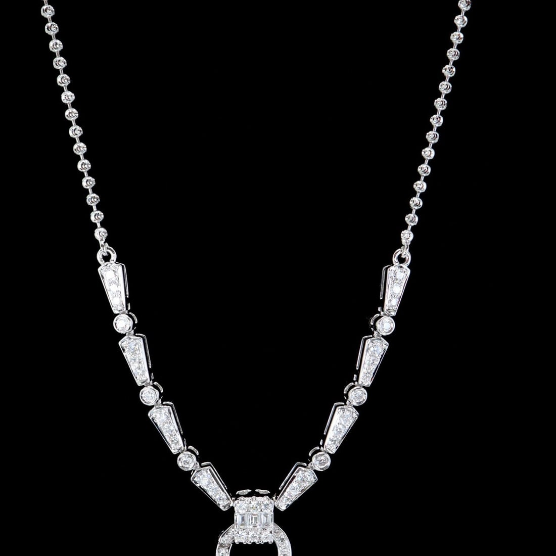 14k Gold 0.49 Ct Natural H Diamond Necklace - 7