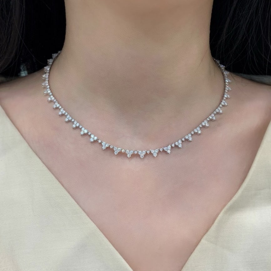 14k Gold 6.5 Ct Natural H Diamond Necklace - 3