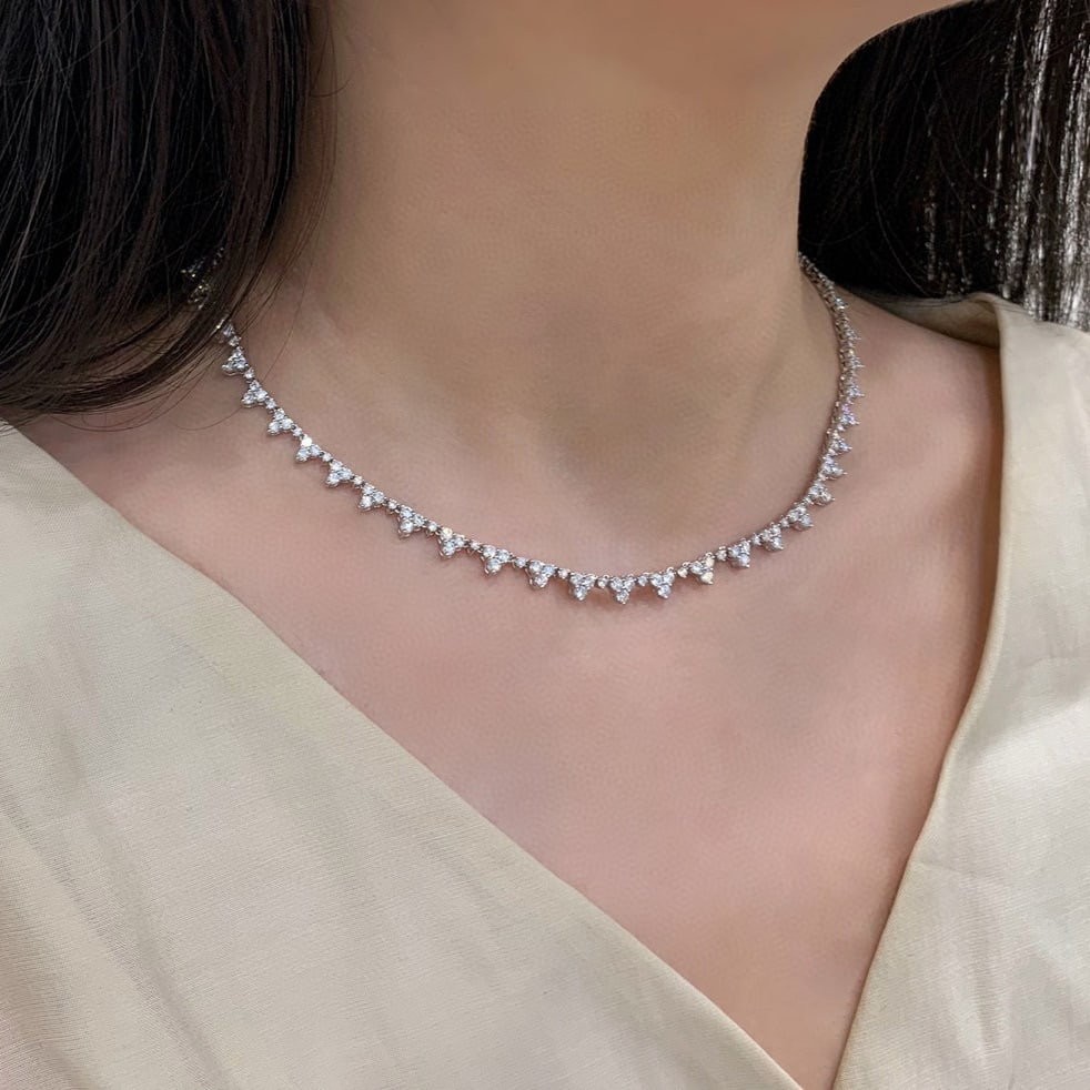 14k Gold 6.5 Ct Natural H Diamond Necklace - 6