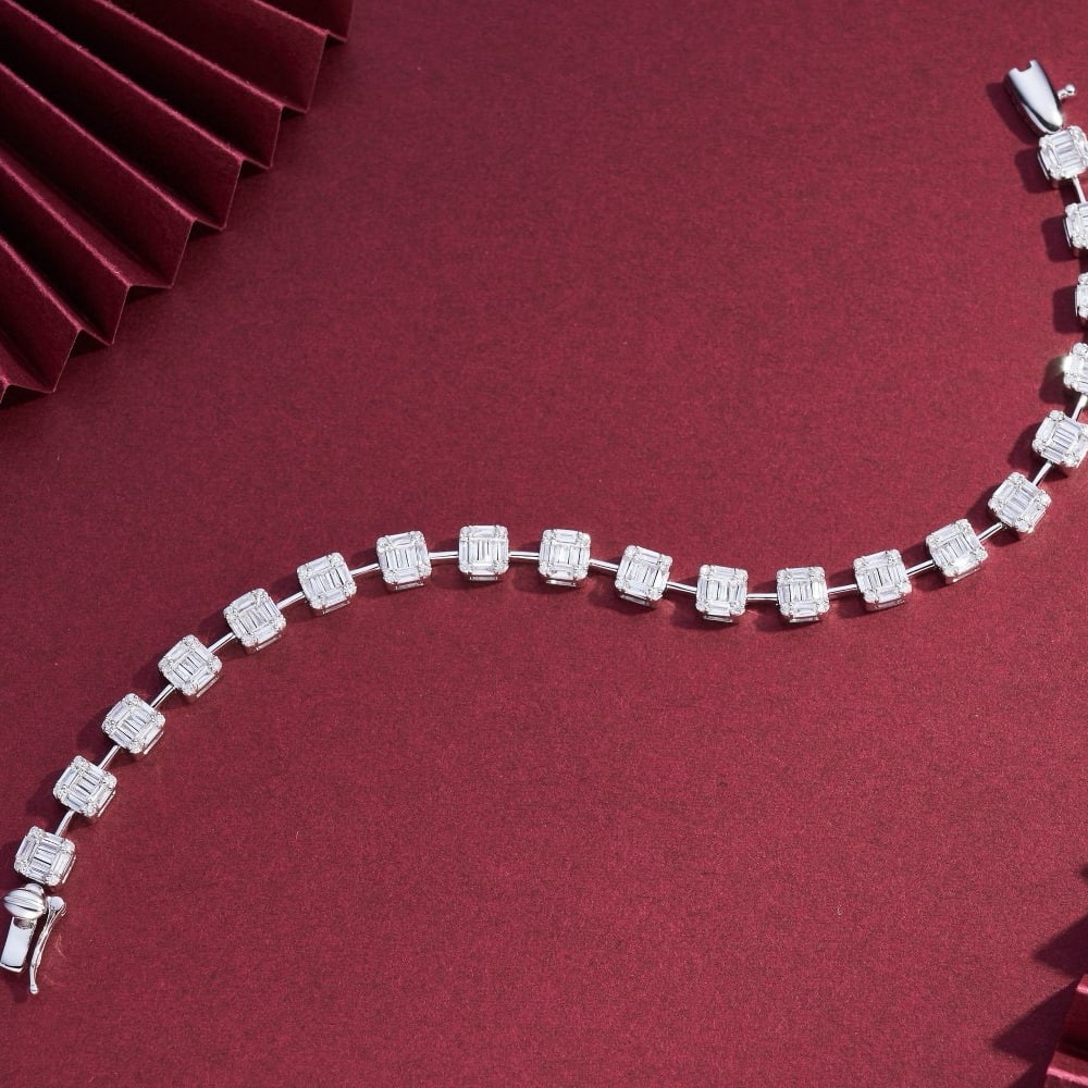 14k Gold 2.21 Ct Natural H Diamond Bracelet - 3
