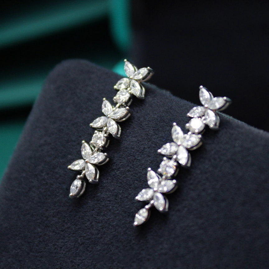 14k Gold 1 Ct Natural H Diamond Earrings - 3