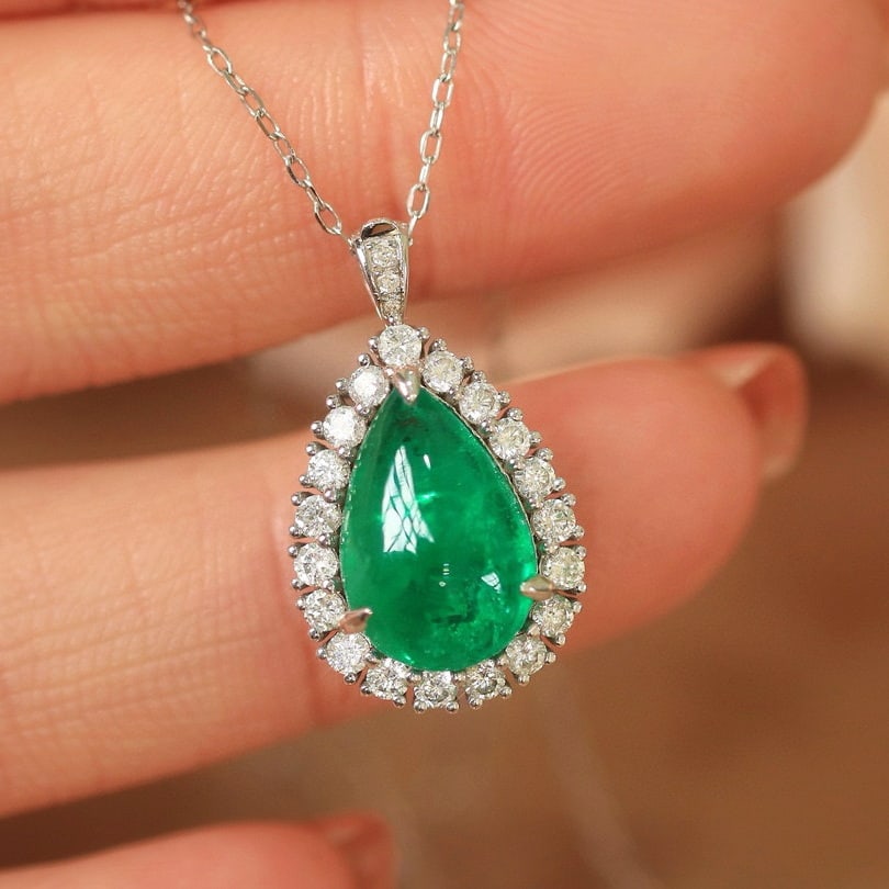 14k Gold 4.15 Ctw Natural Emerald & Diamond Ring/pendant( Without Chain ) - 4