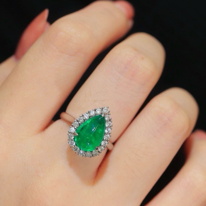 14k Gold 4.15 Ctw Natural Emerald & Diamond Ring/pendant( Without Chain ) - 5