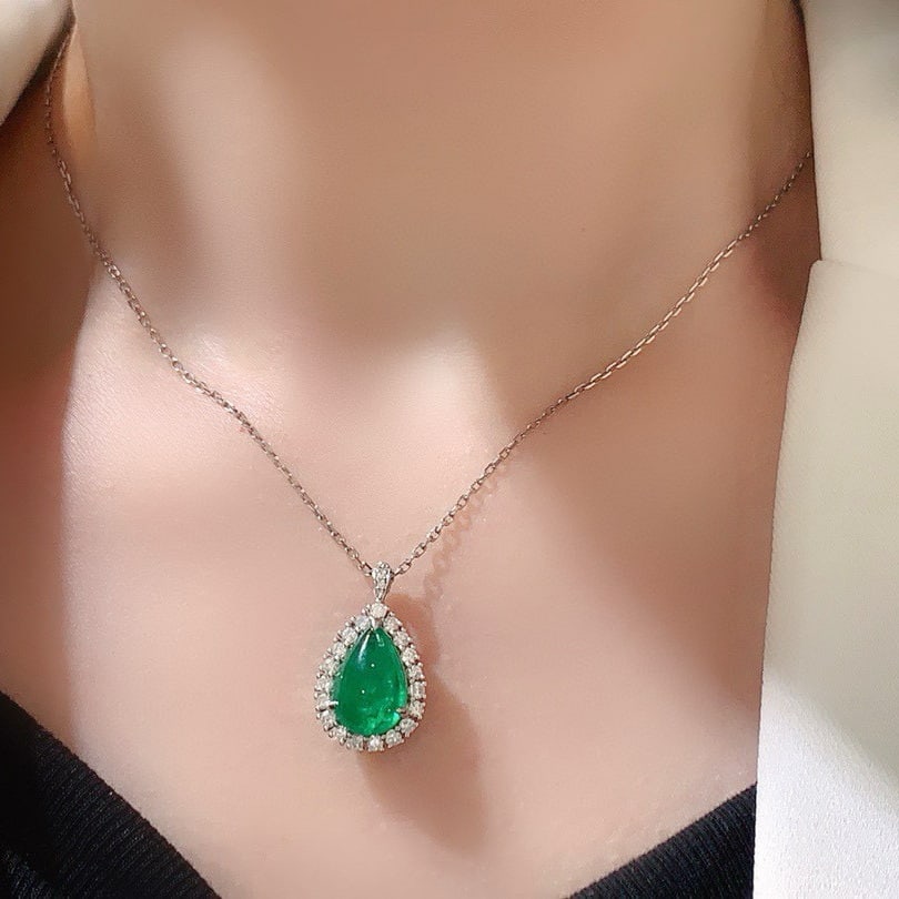 14k Gold 4.15 Ctw Natural Emerald & Diamond Ring/pendant( Without Chain ) - 6