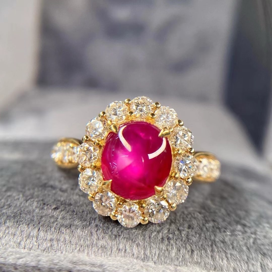 14k Gold 3.87 Ctw Natural Ruby & Diamond Ring (1 of 7)