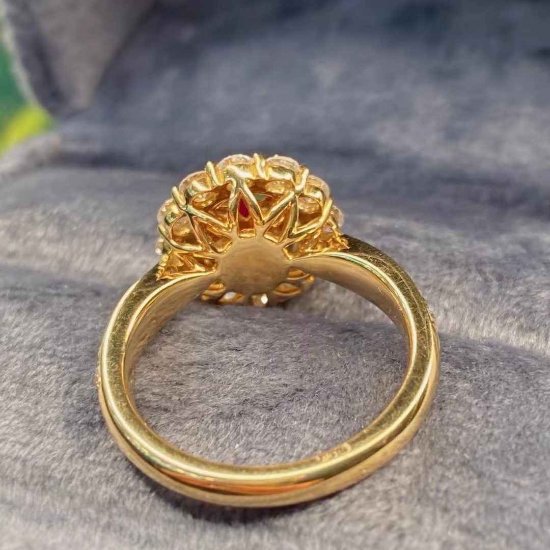 14k Gold 3.87 Ctw Natural Ruby & Diamond Ring - 2