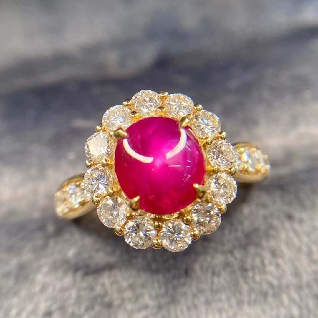 14k Gold 3.87 Ctw Natural Ruby & Diamond Ring - 3